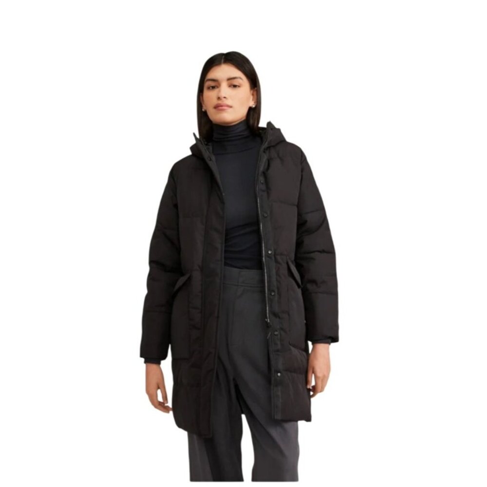 Everlane Black The Long Puffer Jacket Parka